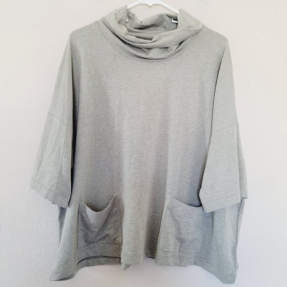 J. Jill Sweaters - Pure Jill Affinity French Terry Sweater Size large Pima Cotton Cowl Neck Pockets